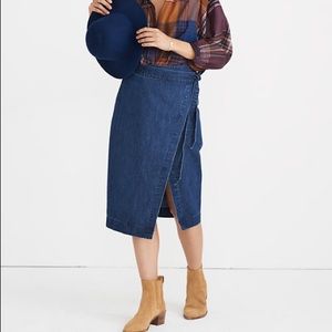 Madewell Denim Midi Wrap Skirt in Neville Wash